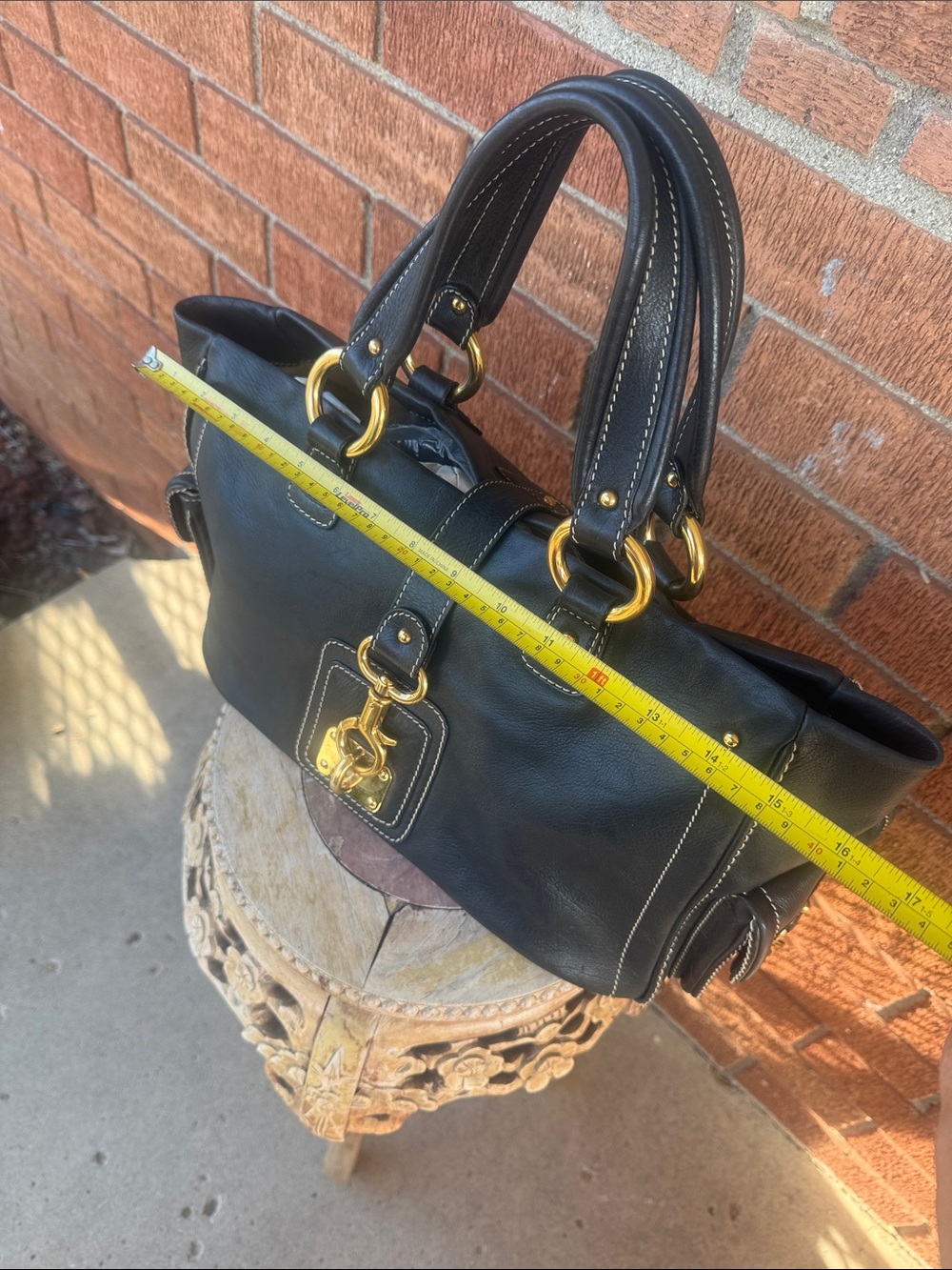 🖤Classic lovely Marc Jacobs satchel Black Leather Tote Bag with Gold Hardware🖤 - Picture 10 of 17